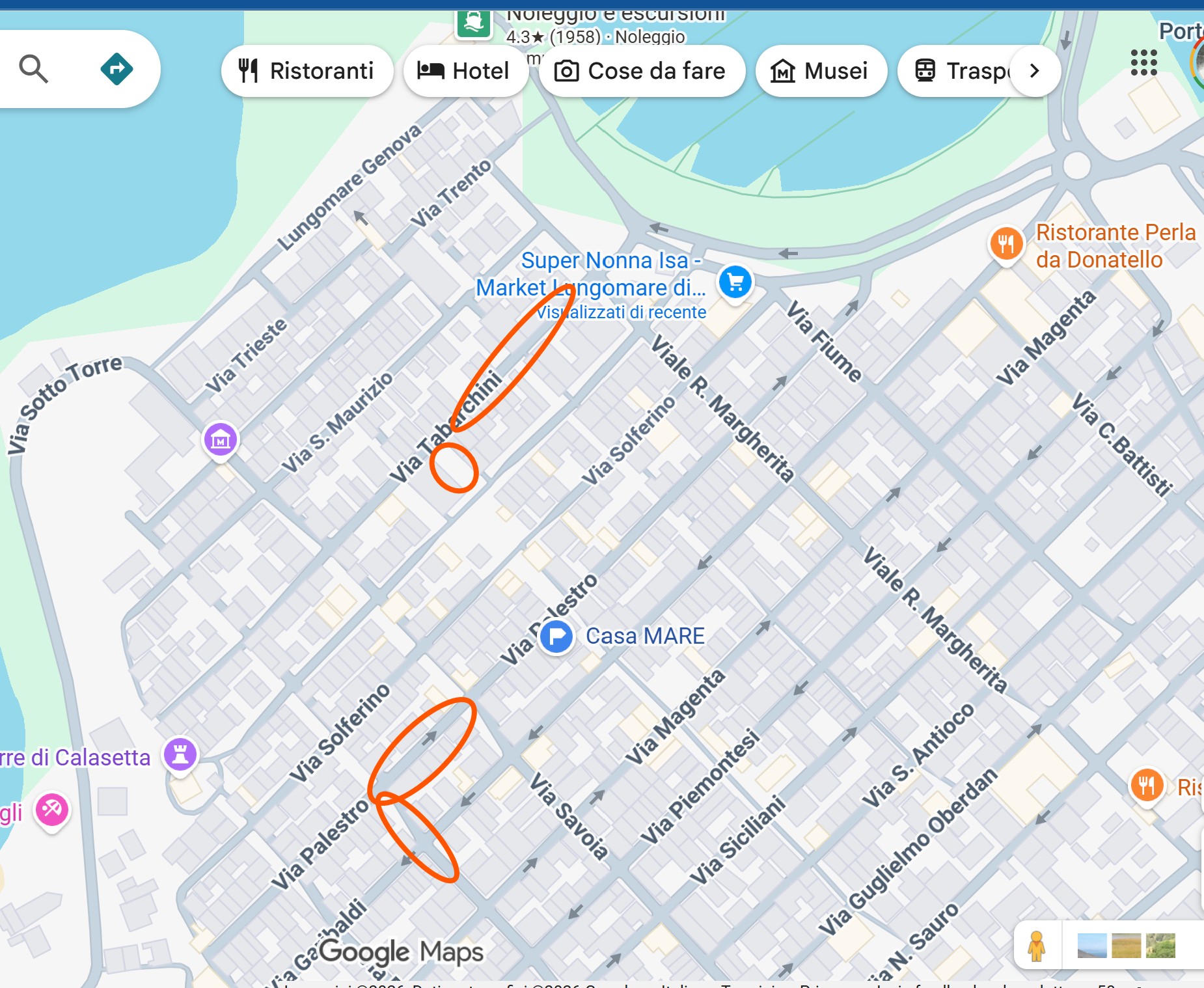 Mappa parcheggi Calasetta